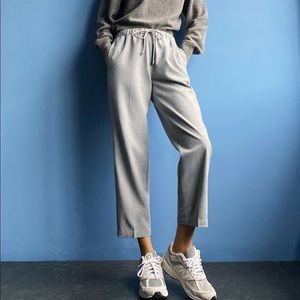 BABATON grey drawstring dress pant